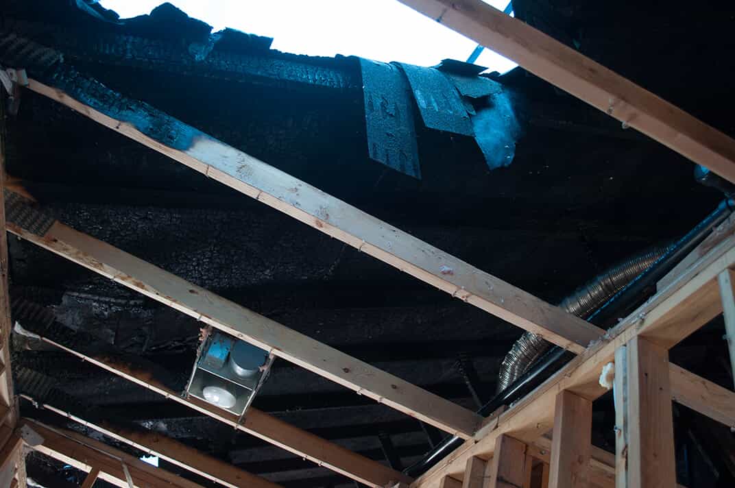 Home Fire Damaged Roof in Bend Oregon